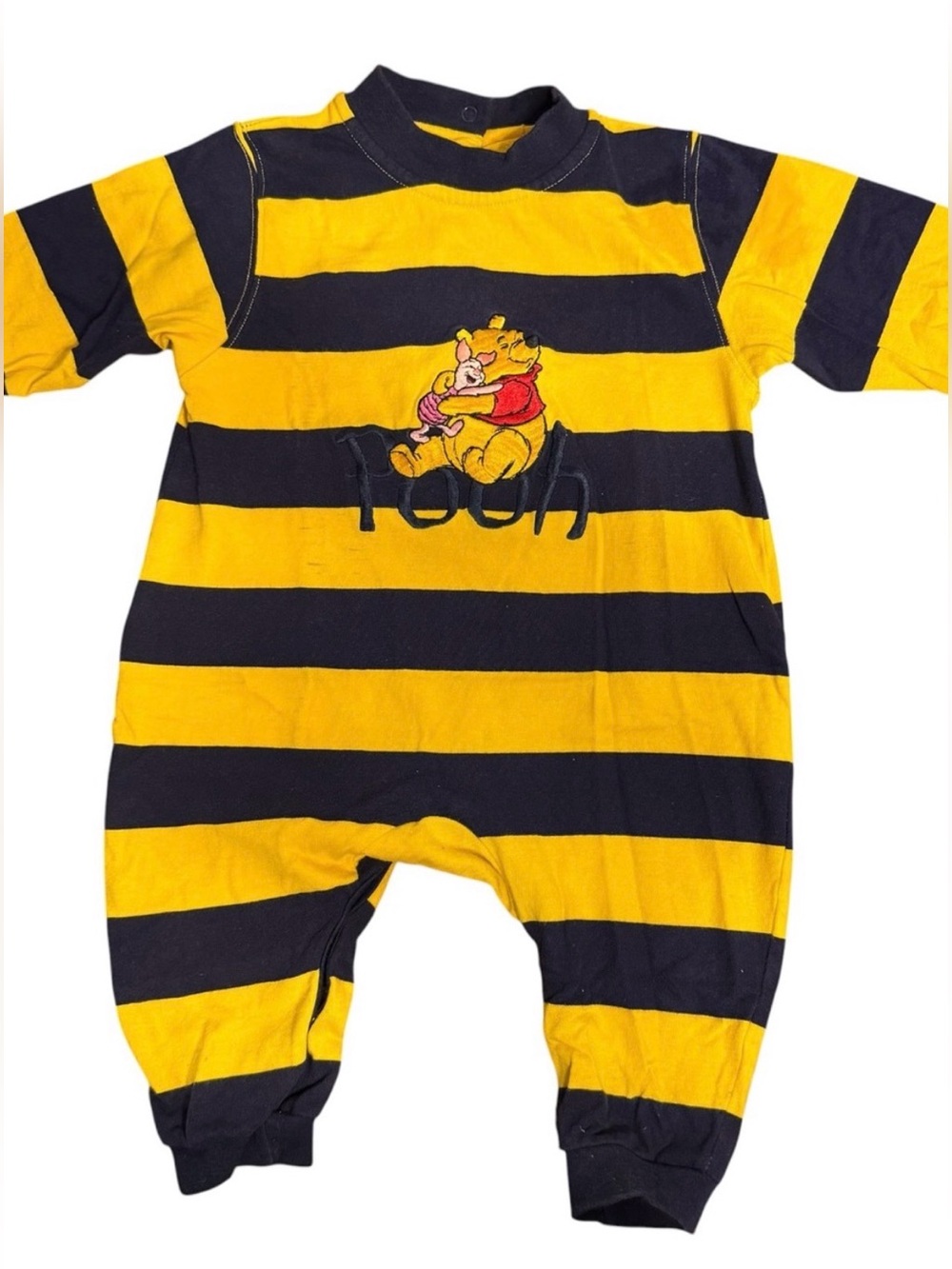 Vintage Disney Winnie The Pooh stripes baby romper onesie